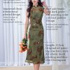 Red rose in Forest Stretch Tulle with Memory Elasticity| Modern one-Pieces Qipao Dress(悠望) - Thumbnail Image 2