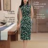 White tulip pattern| Modern one-Pieces Qipao Dress(沁心) - Thumbnail Image 2