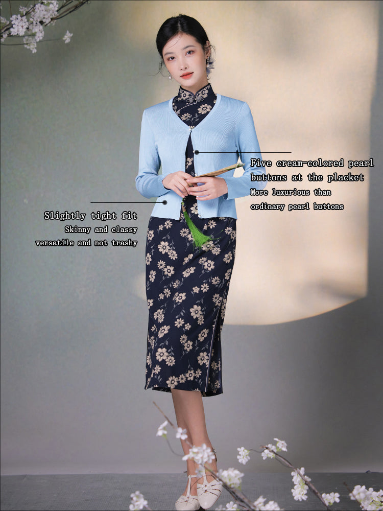 Natural Silk Acetate|long-sleeved Cardigan(镜霖) - Image 5