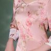 Jade-Pink Jinling Satin Kitten Chasing Butterflies | Modern one-Pieces Qipao Dress(芳妍) - Thumbnail Image 7