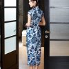 Imperial Kiln-inspired blue-white motif| Modern one-Pieces Qipao Dress(珈蓝) - Thumbnail Image 11