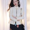 Pearl White Elegance: Crystal Knot Lace | Neo-Chinese Jacket(露婧) - Thumbnail Image 3