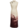 Oxblood red Mapped Ombré Dyeing | Modern one-Pieces Qipao Dress(桃浅) - Thumbnail Image 12