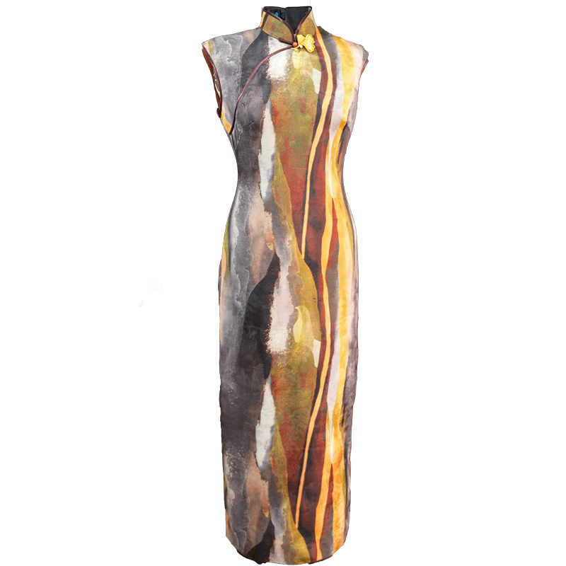 Artistic Vintage in Oil-Painting Tones | Modern one-Pieces Qipao Dress(玟歌) - Image 11