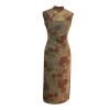 Red rose in Forest Stretch Tulle with Memory Elasticity| Modern one-Pieces Qipao Dress(悠望) - Thumbnail Image 12