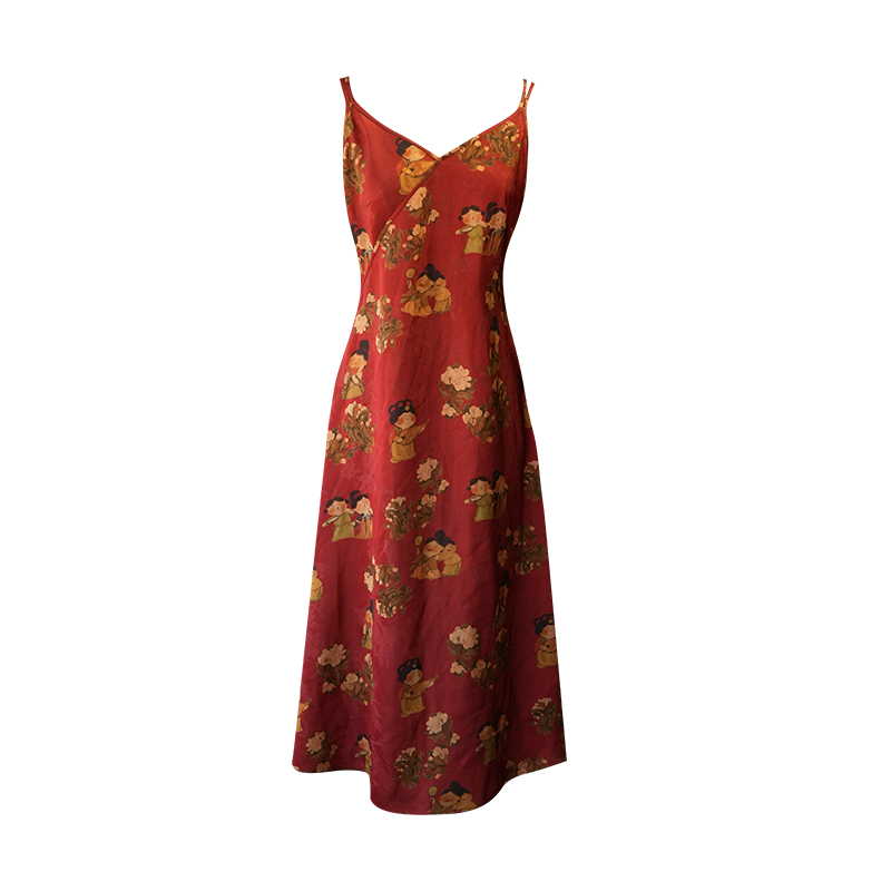 Tang-Style Paste-Resist Trim | Sleeveless Dress (越襄) - Image 10