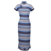 Blue and white wave pattern| Modern one-Pieces Qipao Dress(泽岚) - Thumbnail Image 9